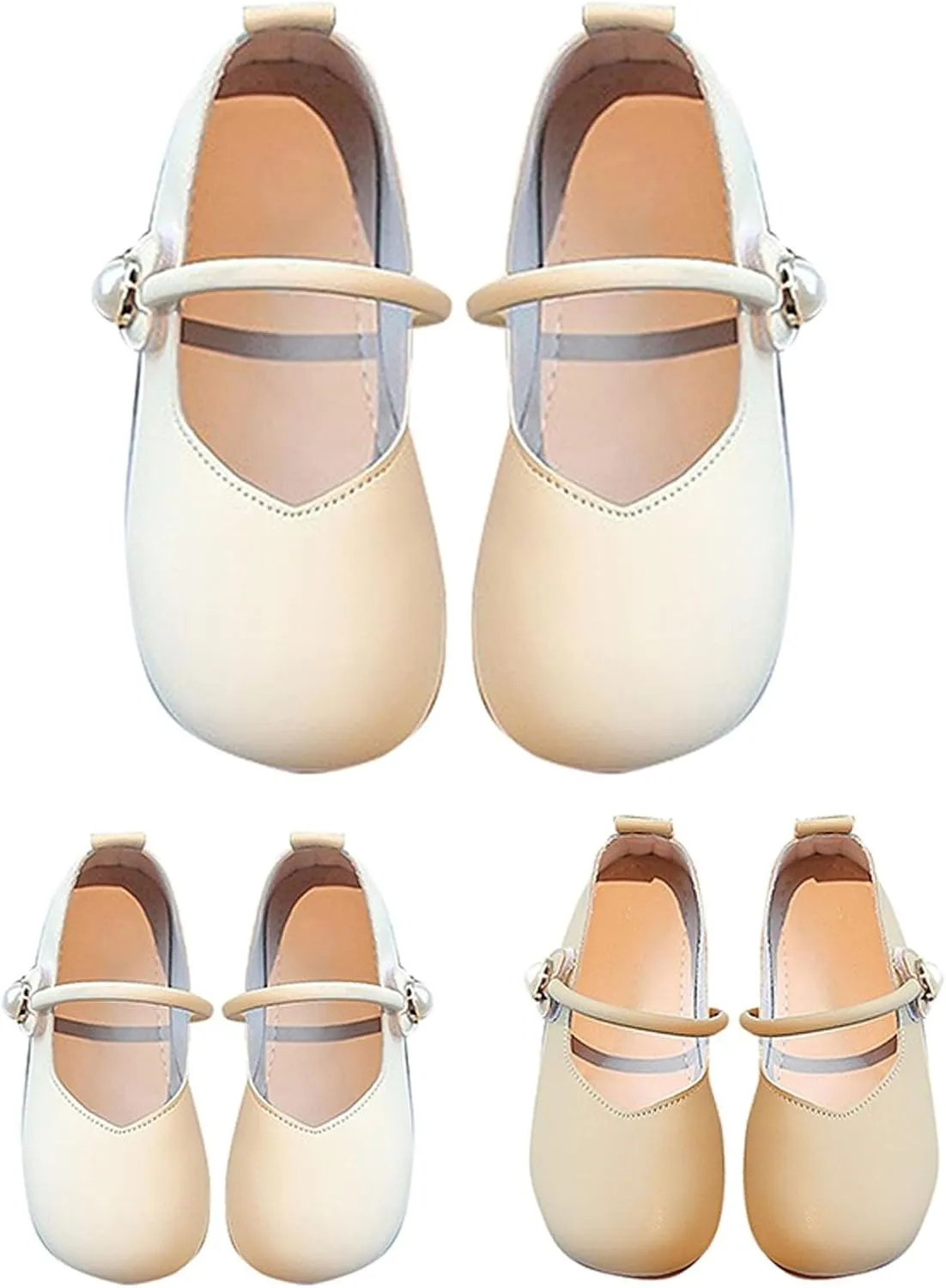 Girls Wedding Flat?? Solid Flower Mary Jane Dress Shoes Square Toe Ballet Soft Sole Slip On Flat for Part?? School