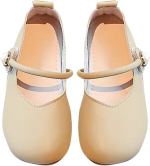 Girls Wedding Flat?? Solid Flower Mary Jane Dress Shoes Square Toe Ballet Soft Sole Slip On Flat for Part?? School
