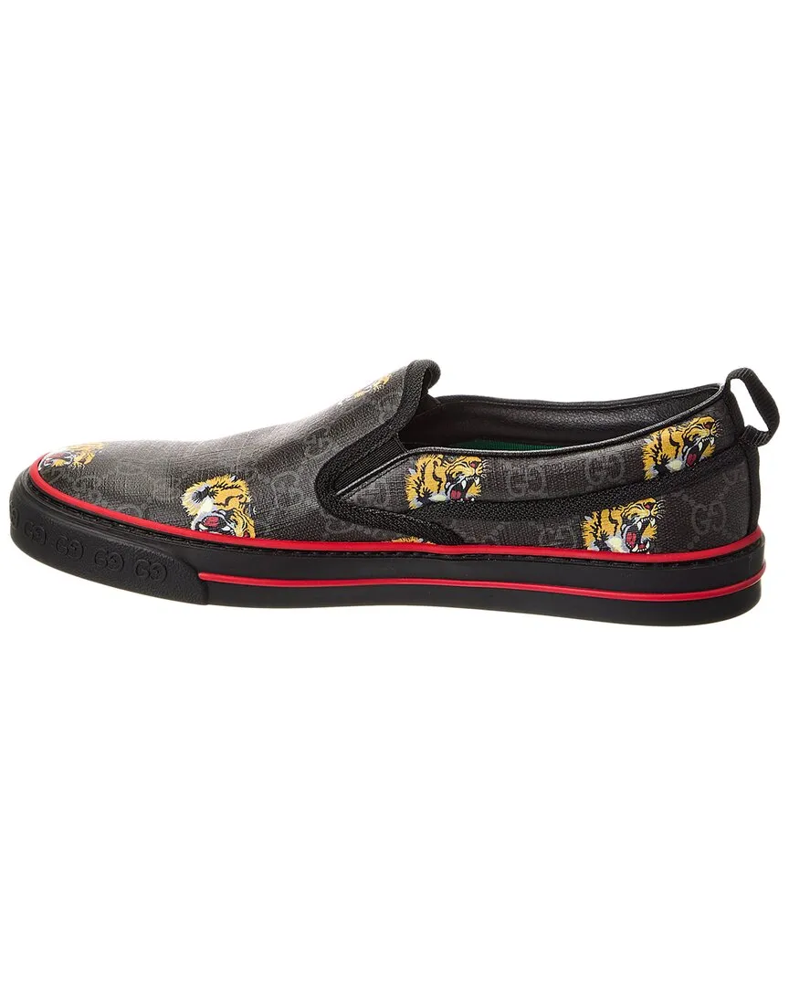 Gucci Tennis 1977 Tigers GG Supreme Canvas Slip-On Sneaker