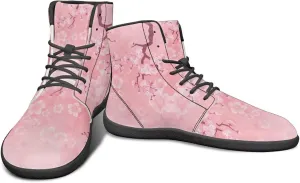 High Top Flower Design Wide Toe Barefoot Shoes for Men - Cross Training Running Shoes with Rubber Sole
