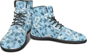 High Top Flower Design Wide Toe Barefoot Shoes for Men - Cross Training Running Shoes with Rubber Sole