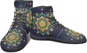 High Top Flower Pattern Zero-Drop Barefoot Shoes for Men Women Lightweight Minimalist Shoes for Running and Hiking Activities
