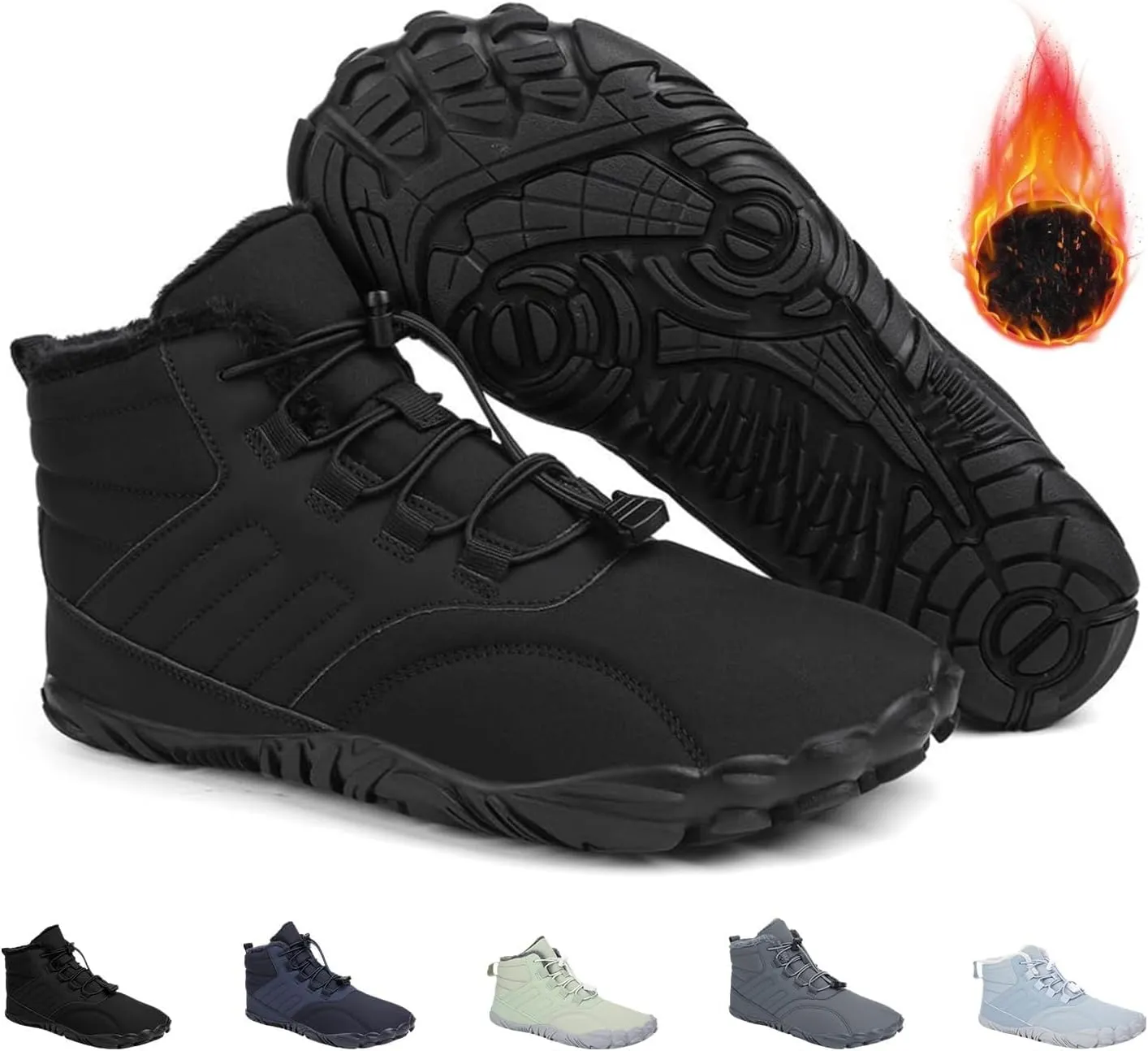 Hike Winter Footwear Waterproof Barefoot Boots Shoes,Non-Slip Walking Hiking Boots for Women Men Trail Running Shoes