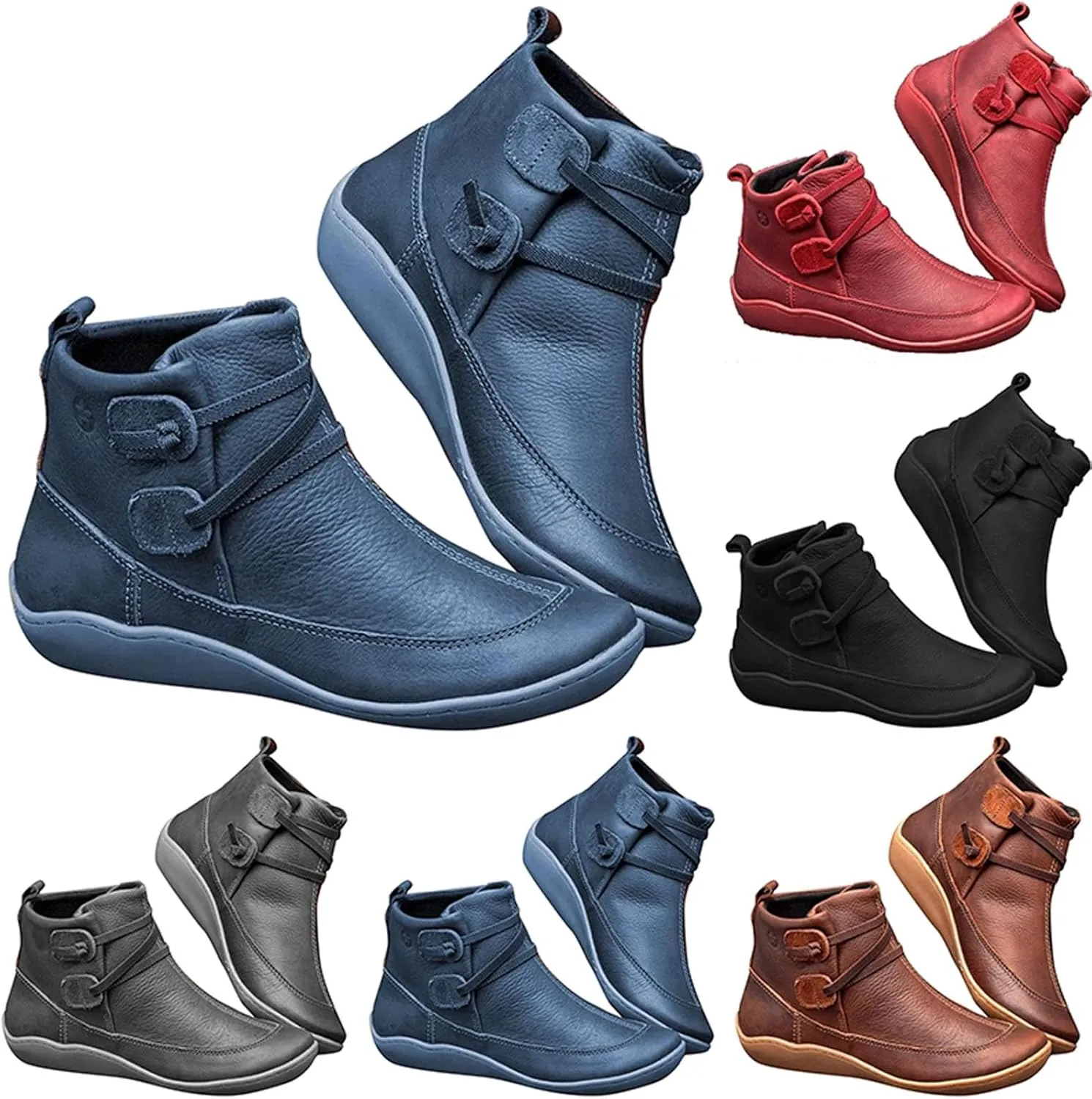 Hiking Boots Women Ankle Black Ankle Booties for Women Lace Up Ankle Boots Shoes for Women Lightweight Cute Round Toe Round Toe Suede Stacked Heel