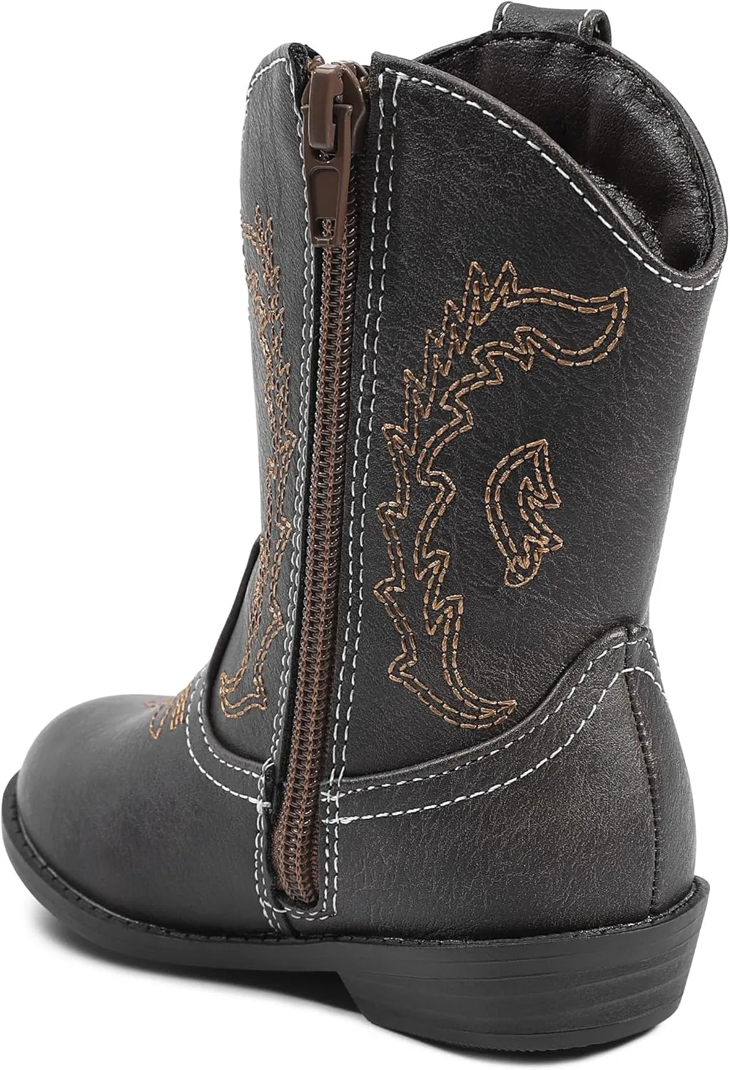 HOMEHOT Boys Girls Western Cowgirl Cowboy Boots Mid Calf Riding Shoes (toddler,little kids)