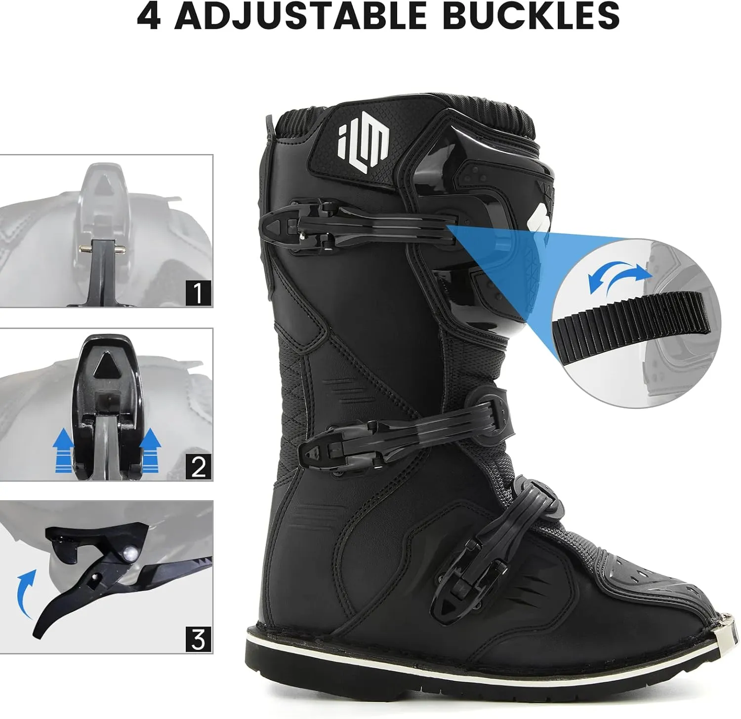 ILM Motorcycle Boots Waterproof ATV Motorcross Dirt Blike for Men Model MX3