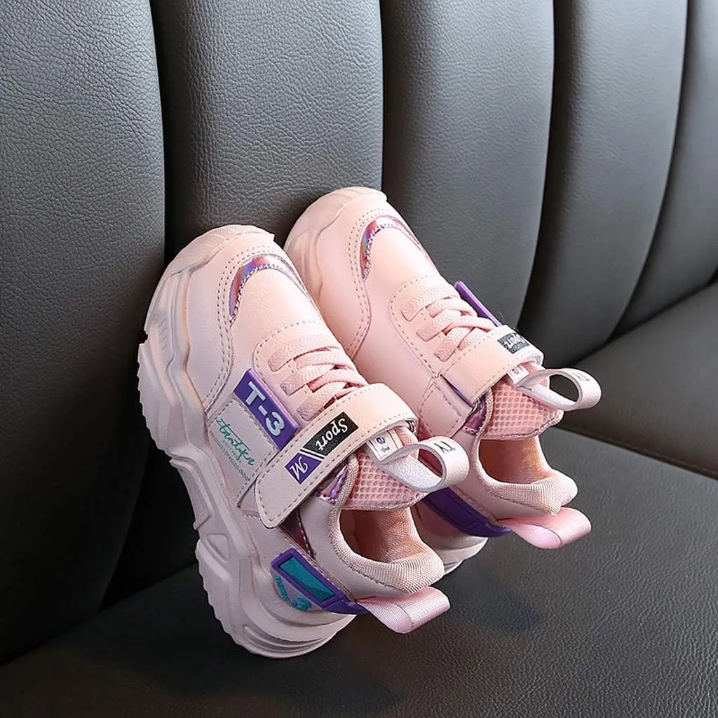 IWIHMIV Girls Tennis Shoes Non-Slip Running Athletic Walking Sports Lightweight Breathable Comfort Walking Shoes for Boys