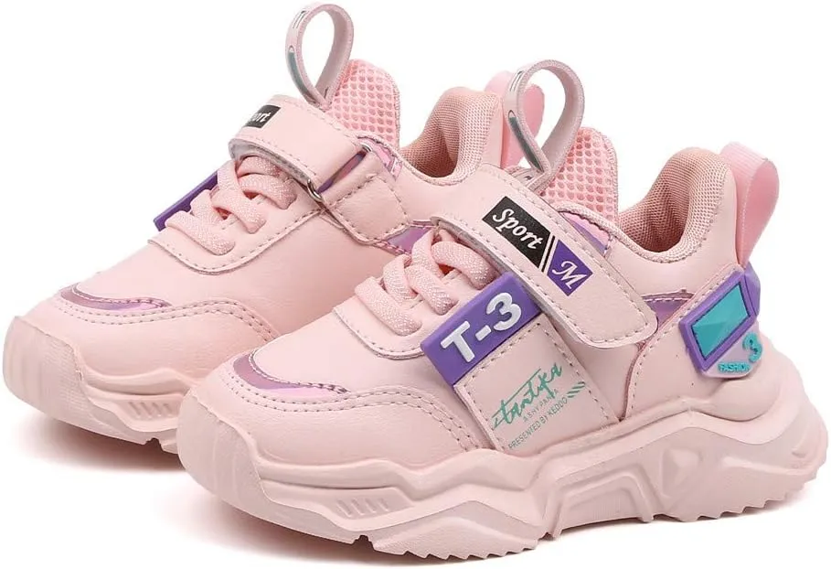 IWIHMIV Girls Tennis Shoes Non-Slip Running Athletic Walking Sports Lightweight Breathable Comfort Walking Shoes for Boys