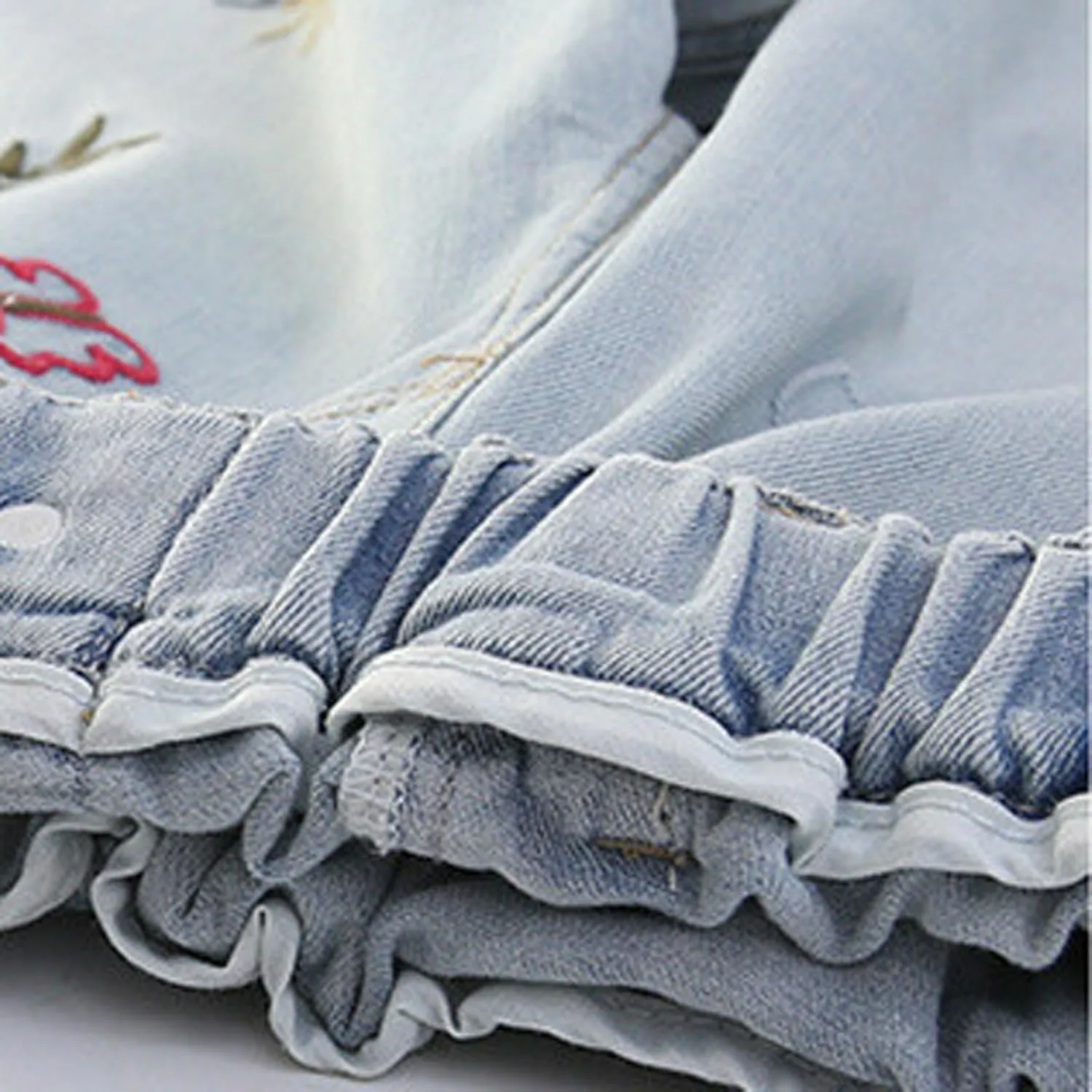 Jeans for Girl Loose Flare Wide Leg Denim Trousers High Cut Girls Western Pants Plain Stretchy Waist Fall Summer 2025