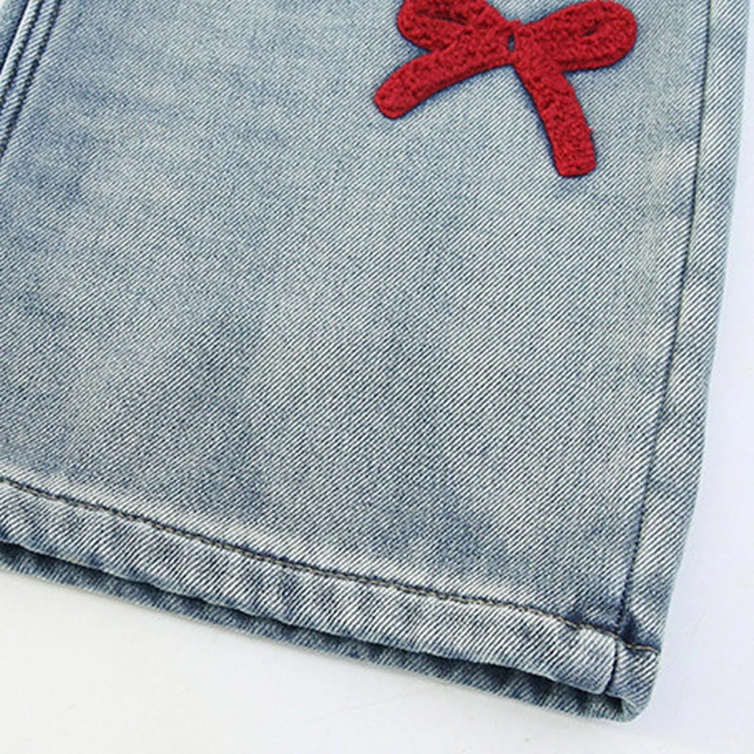 Jeans for Girl Loose Flare Wide Leg Denim Trousers High Cut Girls Western Pants Plain Stretchy Waist Fall Summer 2025
