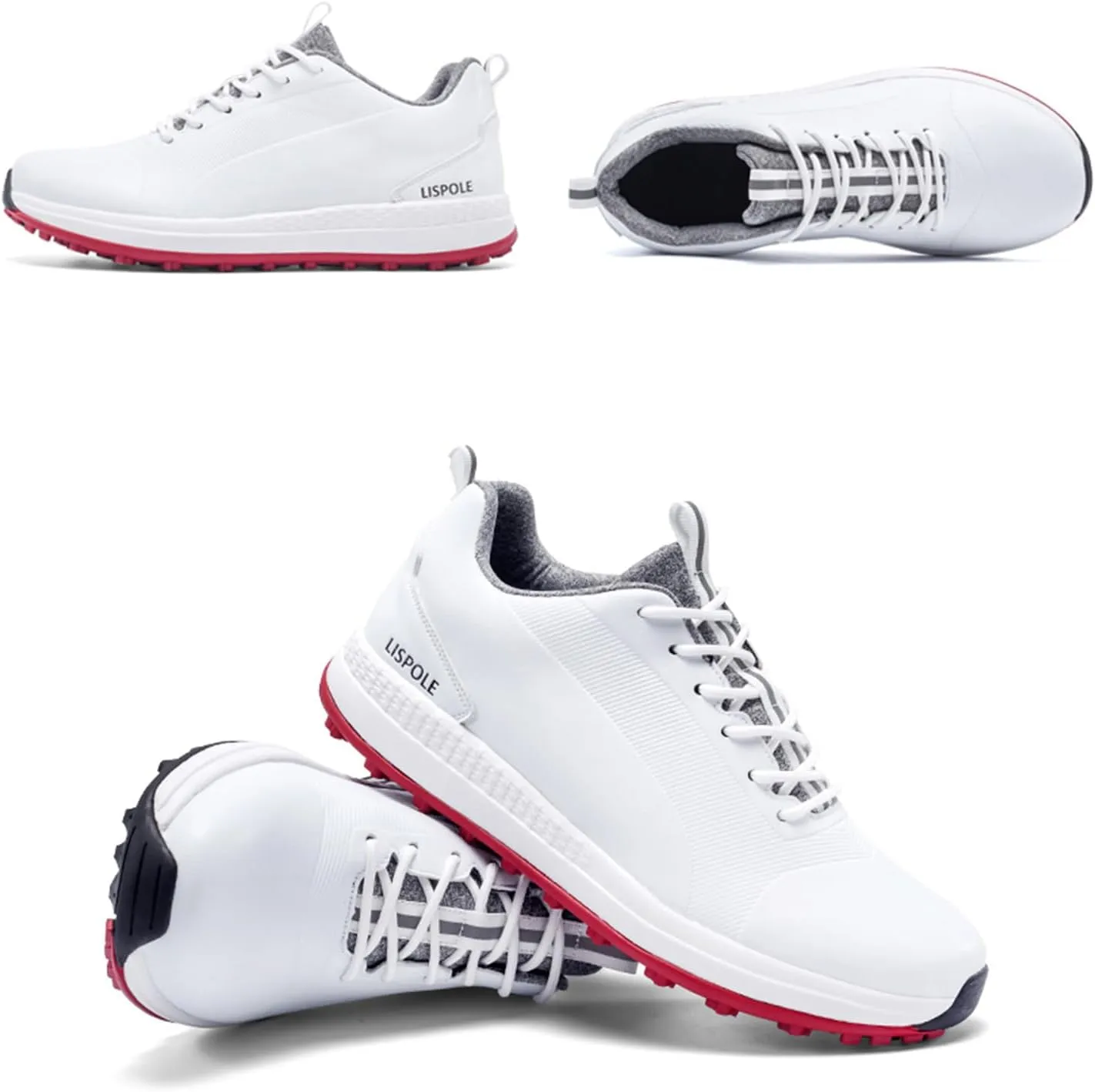 JiuQing Golf Shoes Men Waterproof Professional Golfing Trainers Spikeless Outdoor Anti Slip Walking Footwear