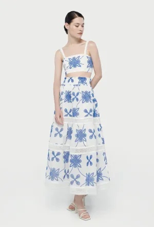 KELLY SKIRT WHITE/BLUE