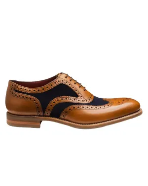 Kerridge Chelsea Brogue Shoes - Tan / Navy Suede