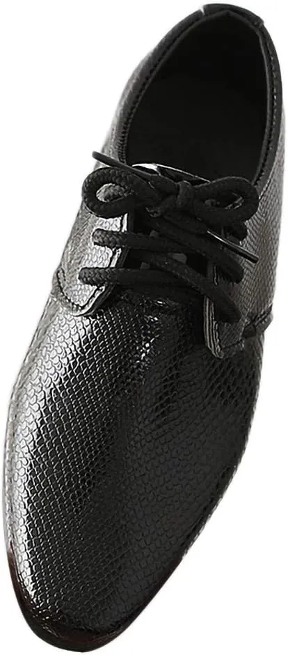 Kids Boys Latin Dance Shoes Lace-up Profession Ballroom Tango Performance Standard British Modern Dancing Shoes