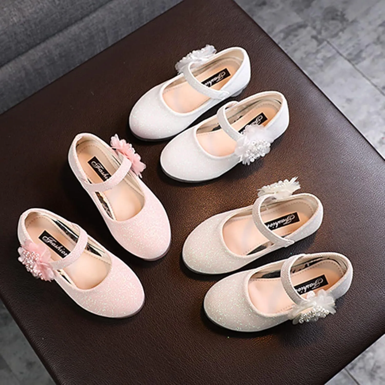 Kids Dress Shoes Girls Mary Jane Shoes Cute Flower Girls Casual Dress Shoes Kids Slip On Slip Shoe Girl Size