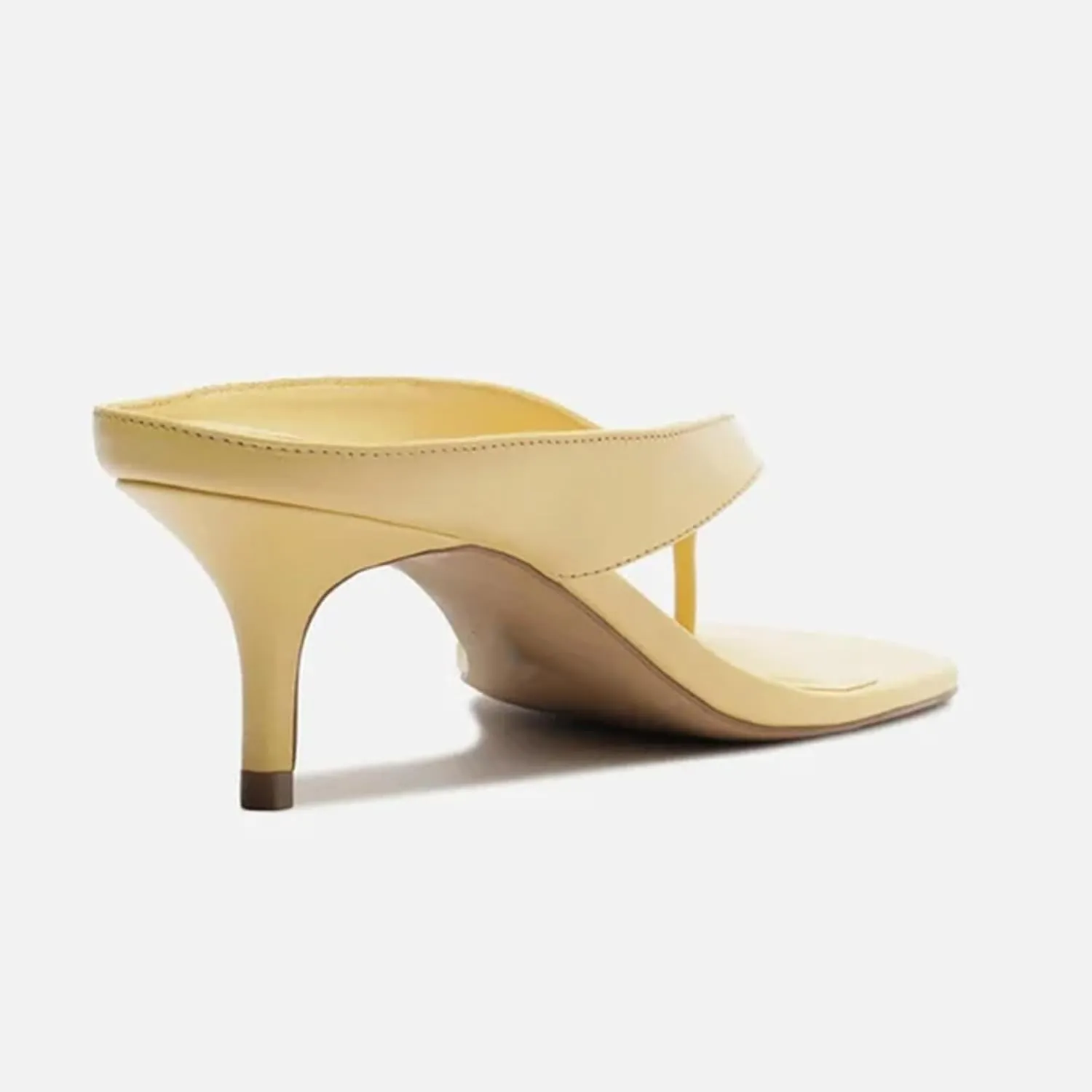 Kitten Heeled Sandals for Women Slip On Square Clip Toe Flip Flips Low Heel Pumps Comfortable Thong Slide Shoes Dressy Slippers