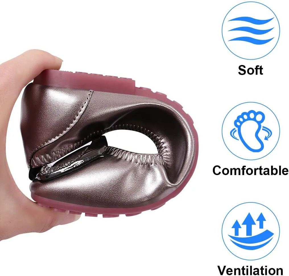 KUNWFNIX Women's Pearl Rhinestone Flats - Pointed Toe Ballet Shoes for Wedding, Work, Dressy Occasions