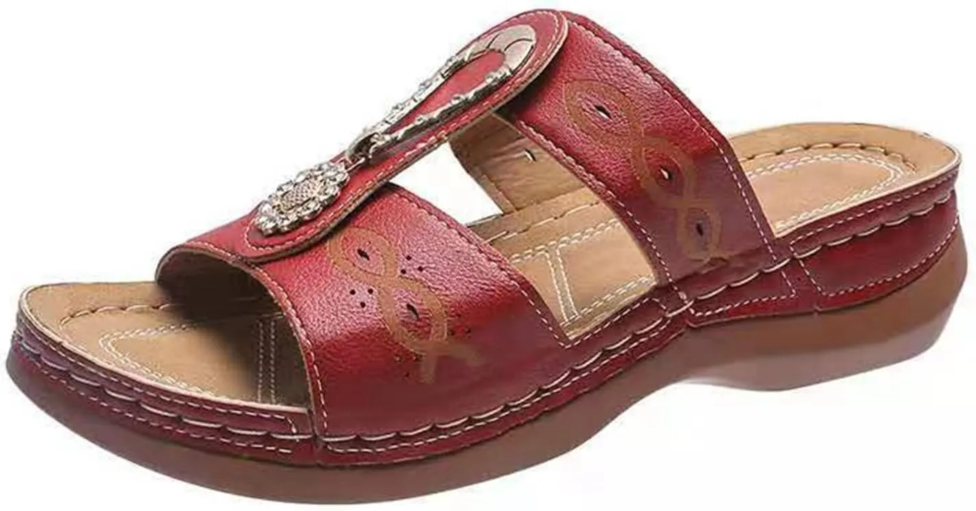 Ladmiple Sandals Women Beach Cute Orthopedic Arch Support Flip Flops Summer Comfortable Walking Orthotic Walking Slides