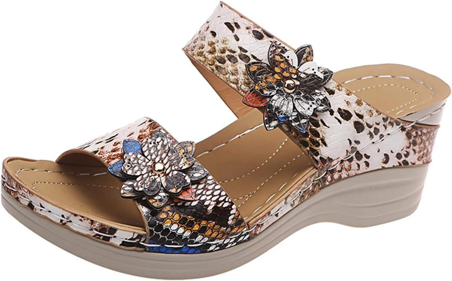 Ladmiple Sandals Women Dressy Summer Flat Flip Flops Arch Support Comfortable Walking Orthotic Orthopedic Walking Slides