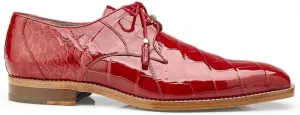 Lago Red Genuine Alligator Tassel Laces Men's Oxford Shoes