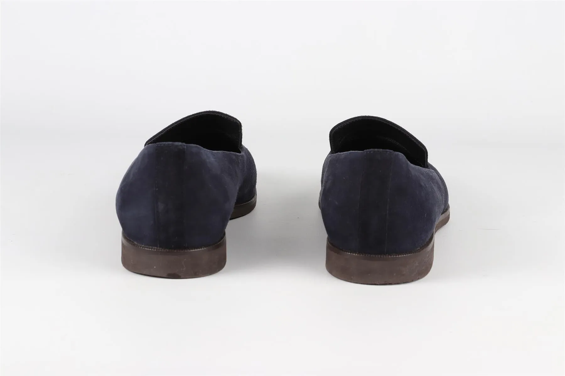 LORO PIANA NAVY SUEDE LOAFERS EU 37 UK 4 US 7