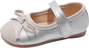 Mary Jane Flat for Toddler Girls Little-Kids Glittery Dress Princess Wedding Ballet Shoes Soft Strap Ballerina
