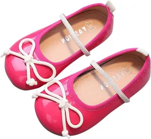 Mary Jane Flat Shoes for Little Girls Toddler Kids Dress Ballet Shoes Non Slip Soft Sole Robe Princess Shoes