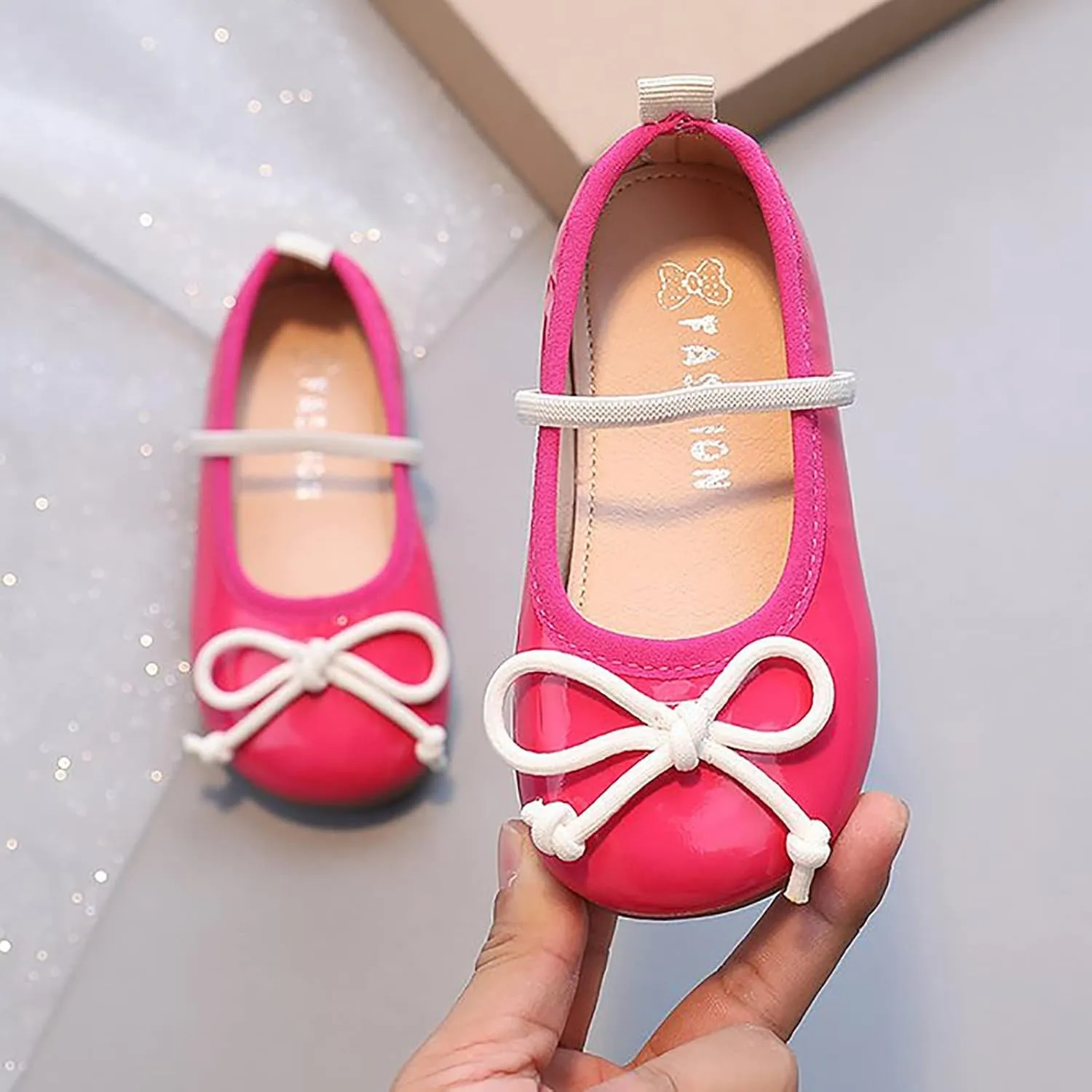 Mary Jane Flat Shoes for Little Girls Toddler Kids Dress Ballet Shoes Non Slip Soft Sole Robe Princess Shoes