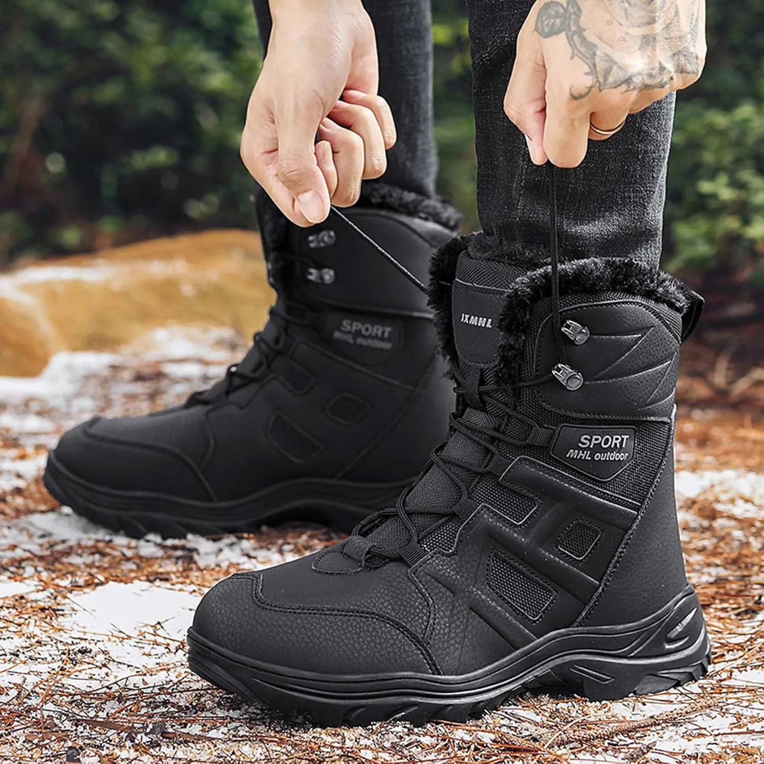 Men's and Women's Winter Snow Boots Waterproof Hiking Boots Tactical Work Boots Outdoor Lightweight Military Boots