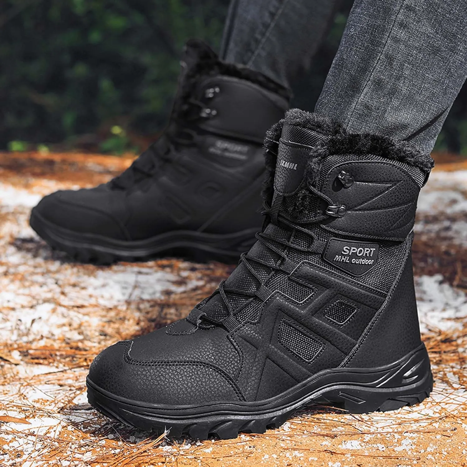 Men's and Women's Winter Snow Boots Waterproof Hiking Boots Tactical Work Boots Outdoor Lightweight Military Boots