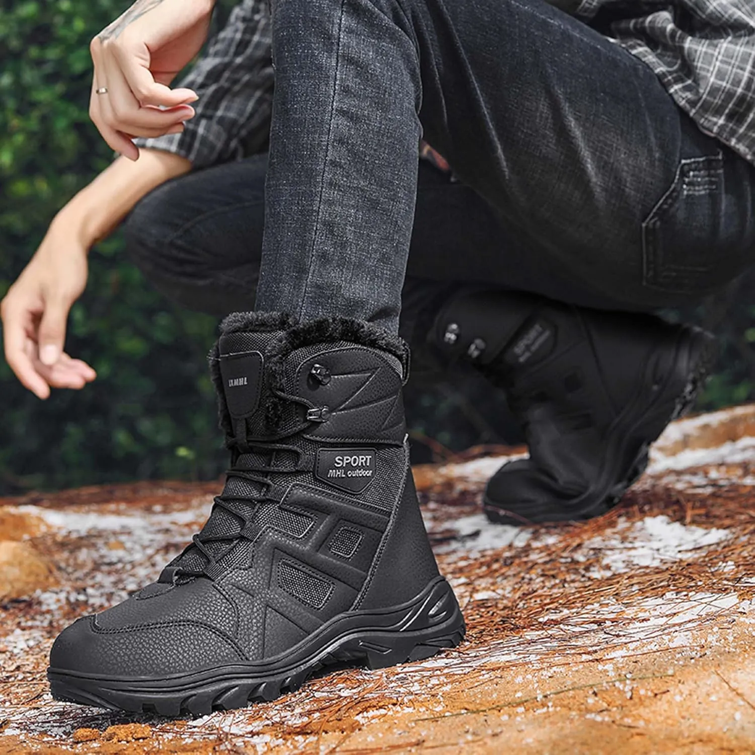 Men's and Women's Winter Snow Boots Waterproof Hiking Boots Tactical Work Boots Outdoor Lightweight Military Boots