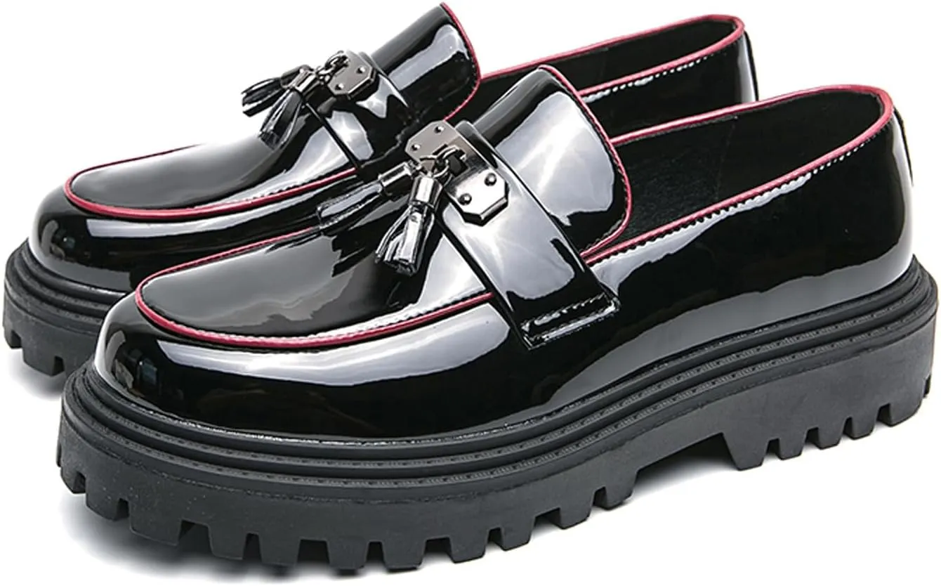 Mens Casual Shoes Slip On Loafers Leather Dress Tassel Loafers Fashion Wedding Tuxedo Formal Walking Summer Shoes for Men