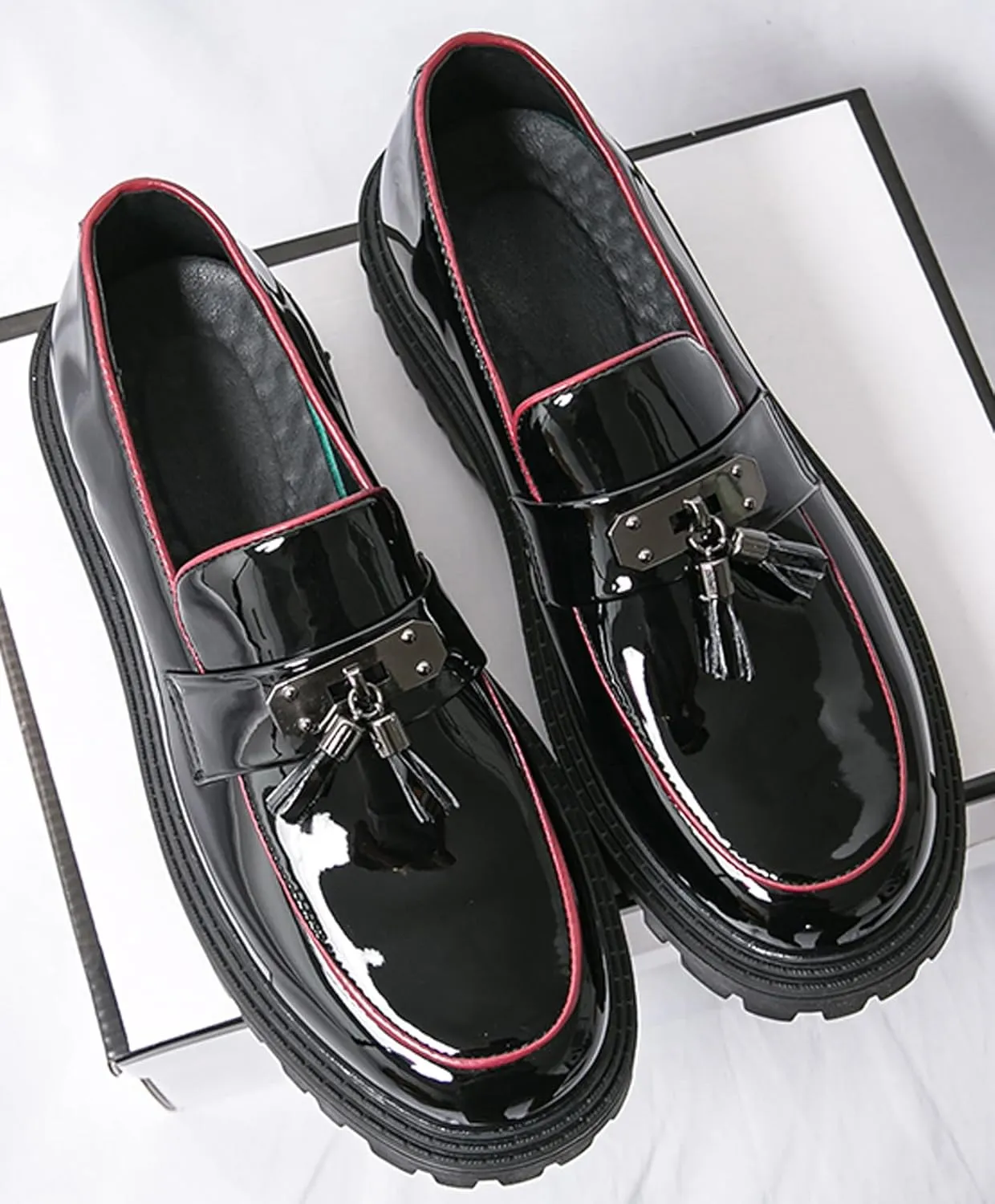 Mens Casual Shoes Slip On Loafers Leather Dress Tassel Loafers Fashion Wedding Tuxedo Formal Walking Summer Shoes for Men