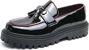 Mens Casual Shoes Slip On Loafers Leather Dress Tassel Loafers Fashion Wedding Tuxedo Formal Walking Summer Shoes for Men
