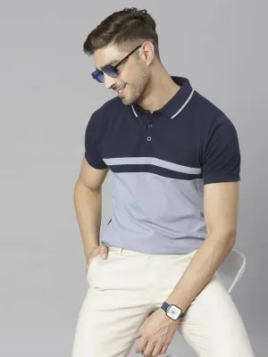 Men's Colourblocked Polo Collar Pure Cotton T-shirt