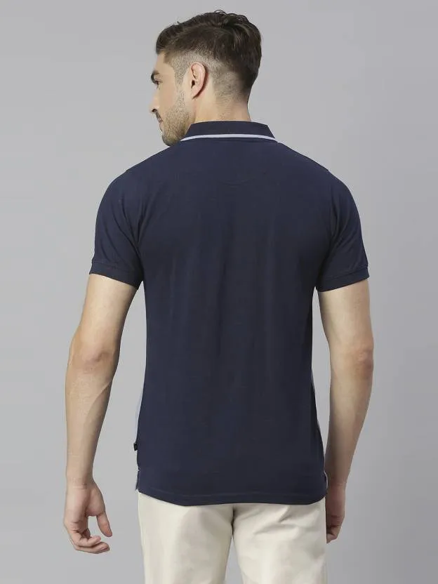 Men's Colourblocked Polo Collar Pure Cotton T-shirt