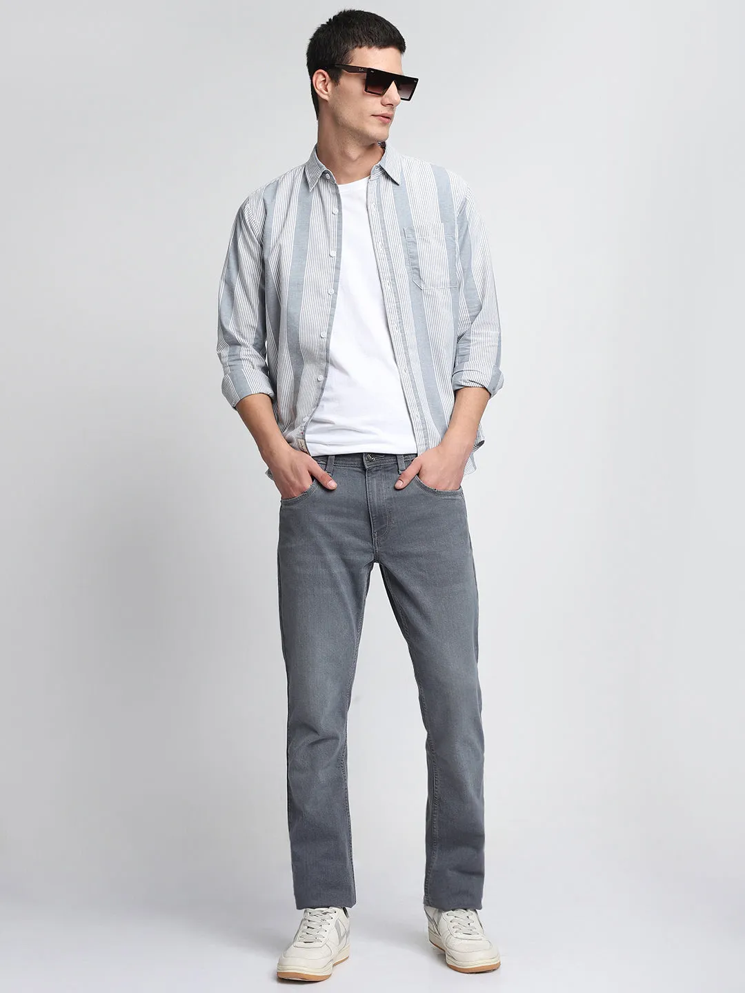 Men's Comfort Slim Fit Striped Pure Cotton Casual Shirt