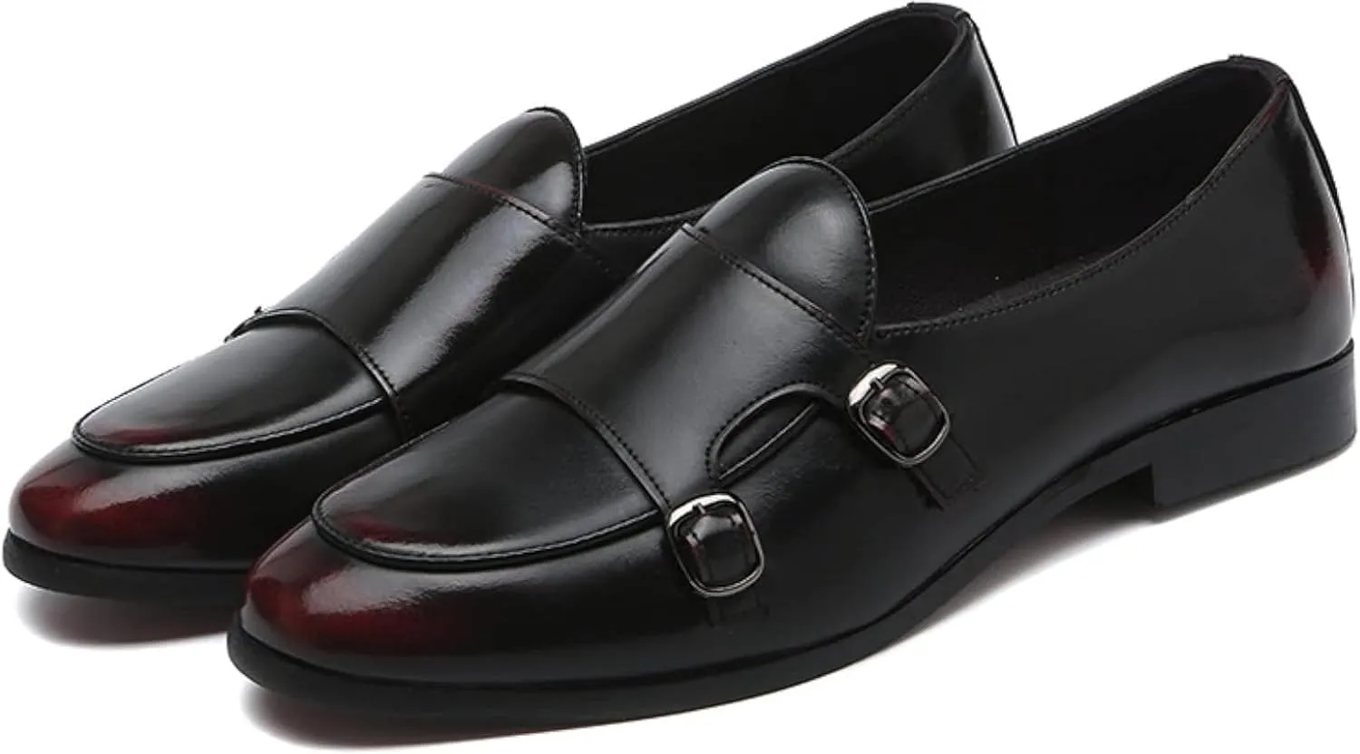 Men's Double Belt Formal Shoes, Casual Shoes, Penny Loafers, Office Casual Shoes, Patent Leather Oxford Shoes