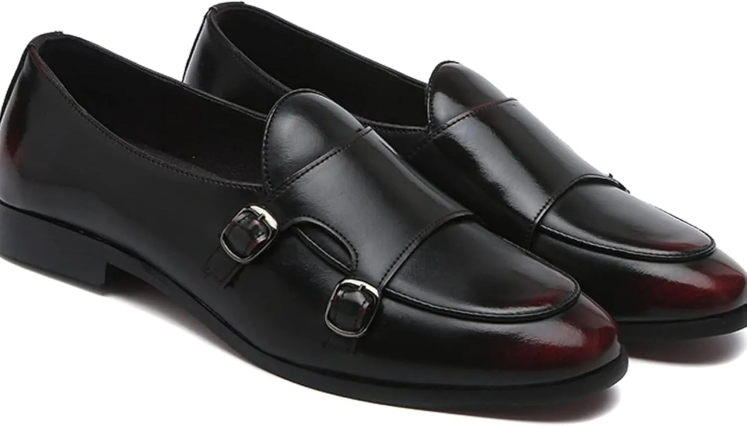 Men's Double Belt Formal Shoes, Casual Shoes, Penny Loafers, Office Casual Shoes, Patent Leather Oxford Shoes