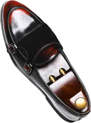 Men's Double Belt Formal Shoes, Casual Shoes, Penny Loafers, Office Casual Shoes, Patent Leather Oxford Shoes