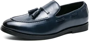 Men's Fashion Retro Tassel Loafers Slip-On Low-Top Casual Business Walking Shoes Comfortable Round Toe Dress Shoes for Men