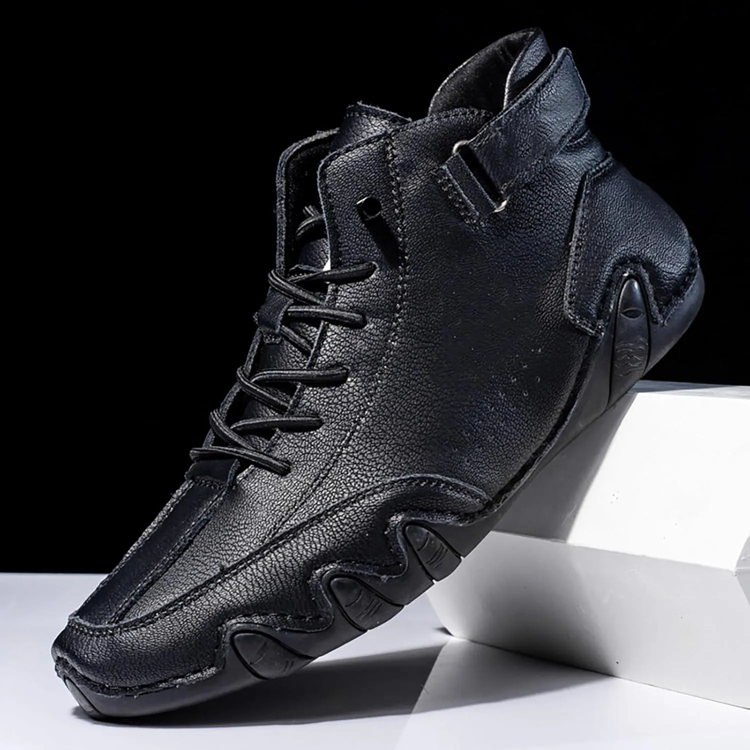 Men's High Top High Boots Lightweight Slip-ons Sneakers Breathable Outdoor Walking Shoes Walking Driving High Boots