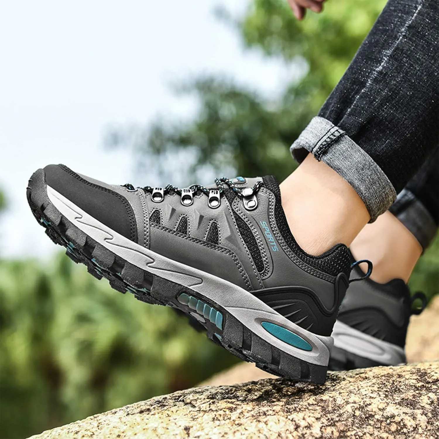 Mens Hiking Shoes Camping Travel Sneakers Casual Outdoor Walking Trainers Lightweight Damping