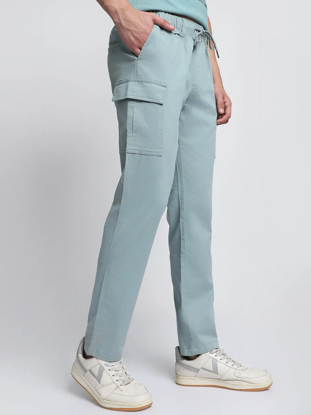 Men's Light Grey Cargo Trousers