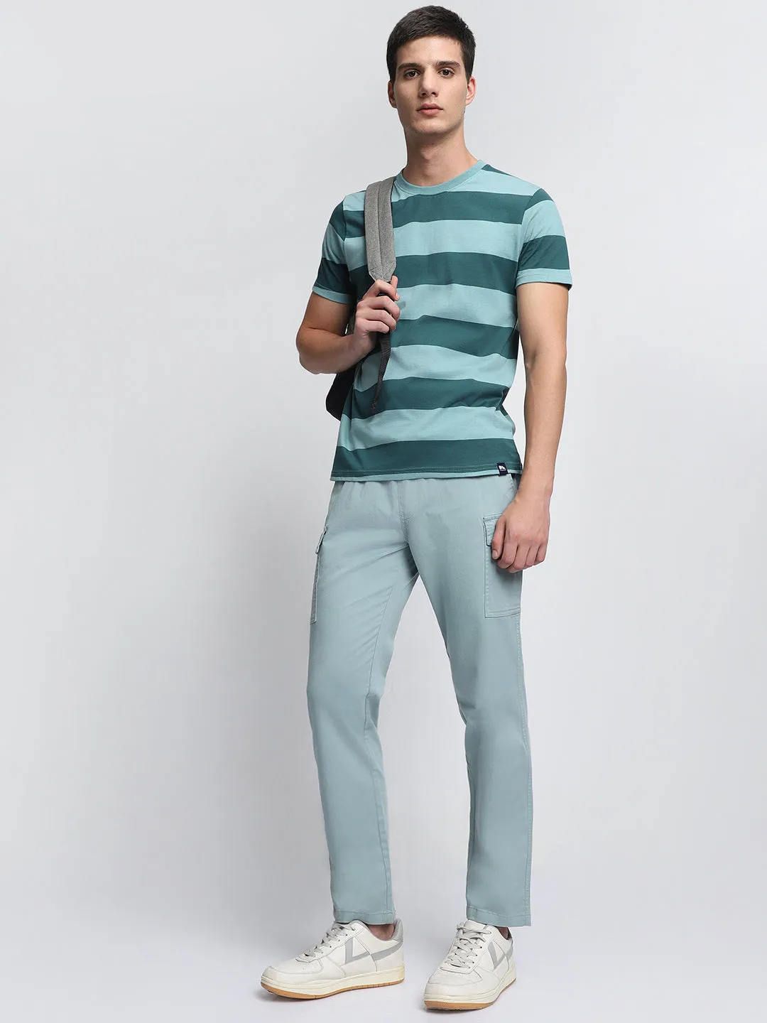 Men's Light Grey Cargo Trousers