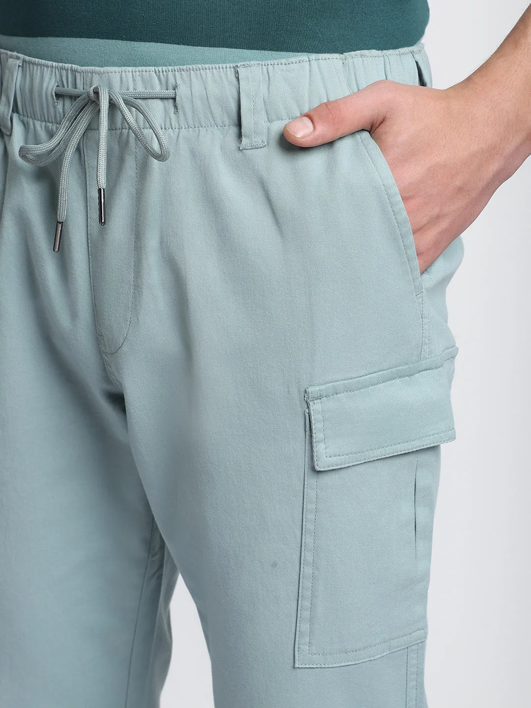 Men's Light Grey Cargo Trousers