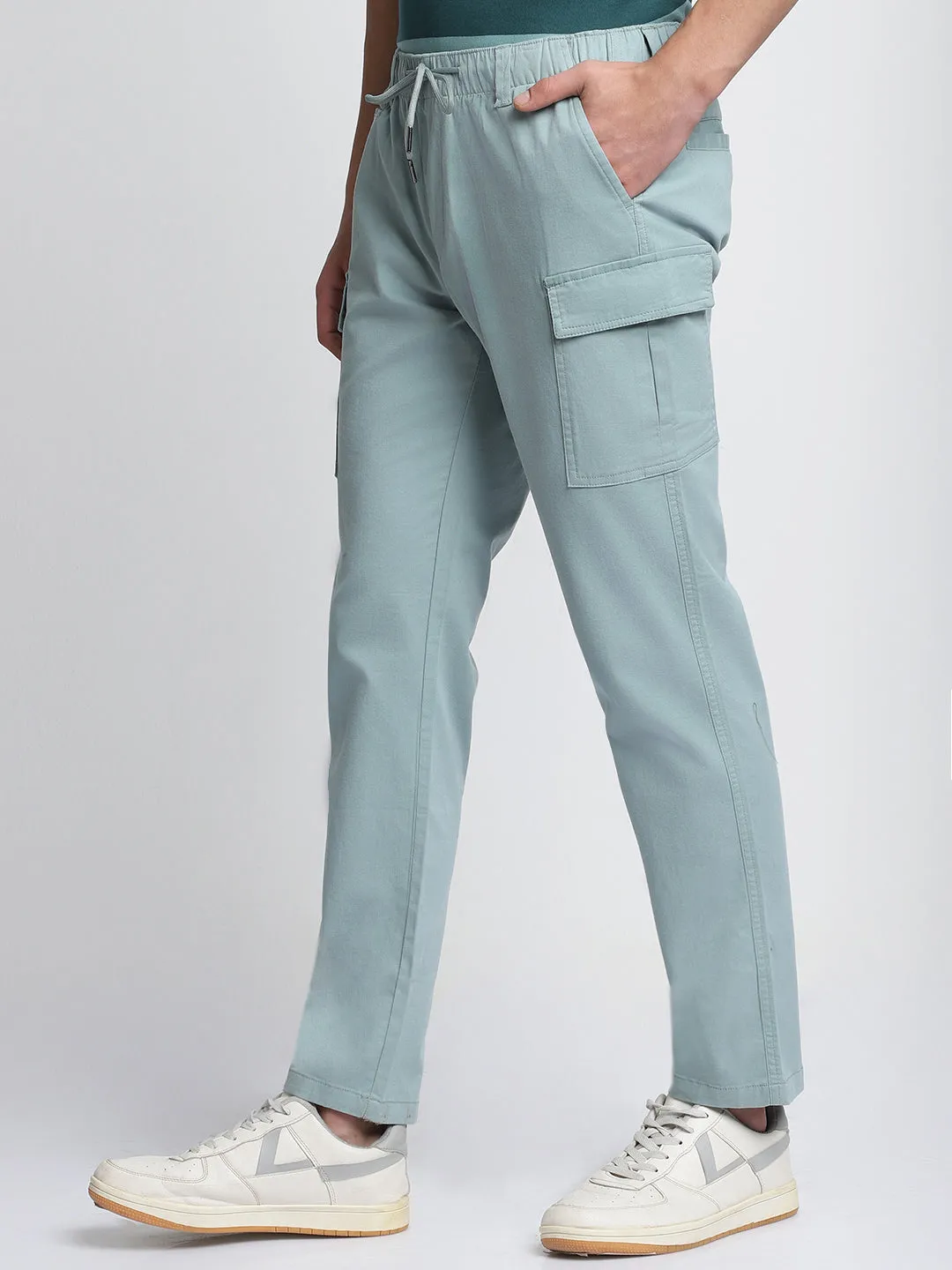 Men's Light Grey Cargo Trousers