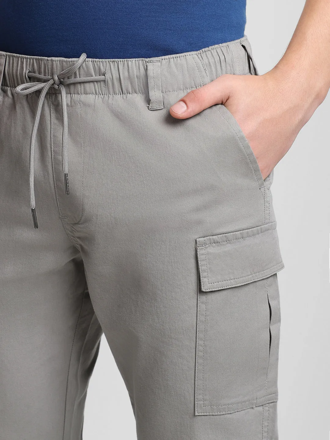 Men's Mid Grey Cargo Trousers