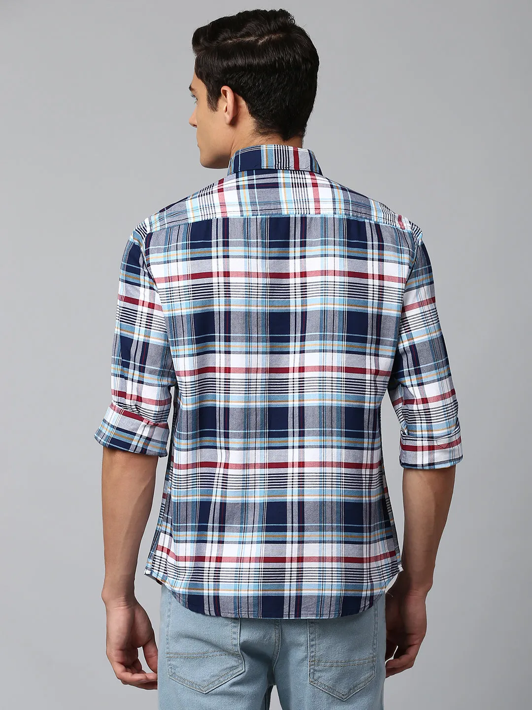 Men's Navy Slim Fit Oxford Casual Shirt