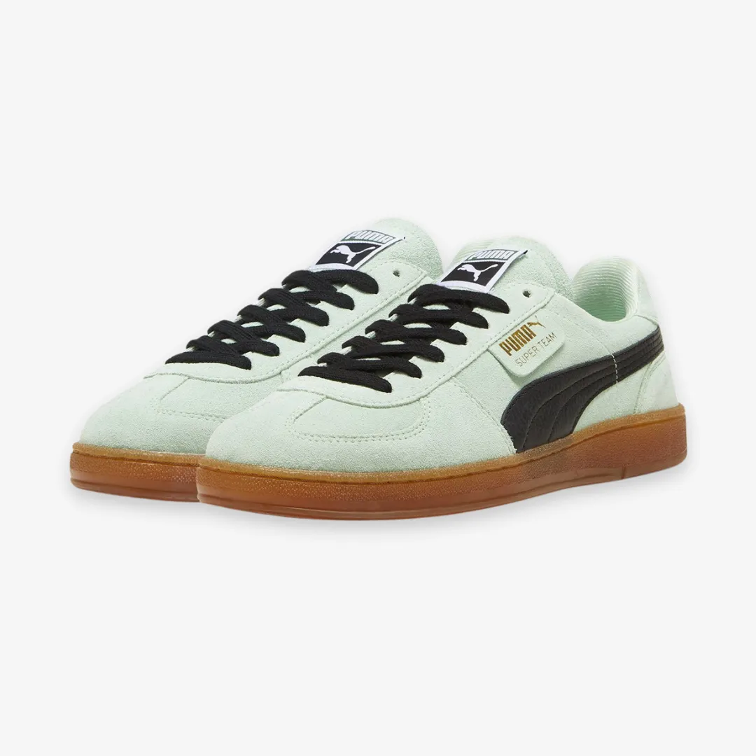 mens puma super team suede (fresh mint/white/gum)